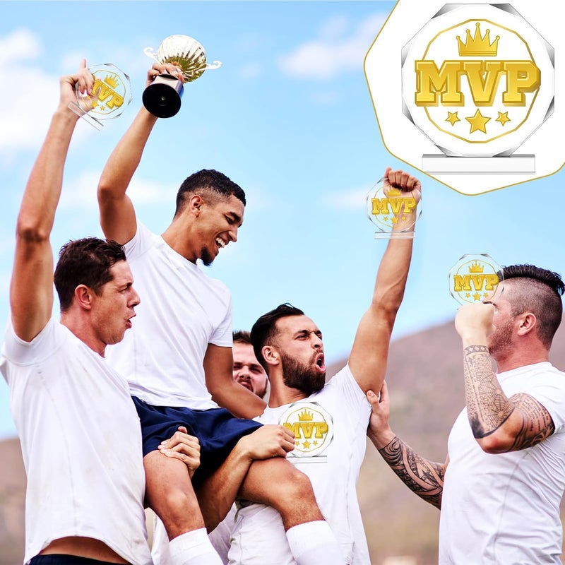 Anglechic 6 Pack Sports Trophy Acrylic Award Medals 4.72 x 4.72 Inch Sports Contest Trophies Bulk Plaques Team Prize Gift Trophies for Competition - Image 5